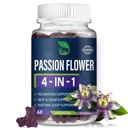 Passion Flower Extract Gummies for Natural Sleep Support, 4-in-1 Herbal Supplement for Calm & Relaxation w/Lemon Balm and More, Pasiflora Gomitas para Dormir. 60 Count