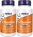 NOW Foods Supplements, L-Theanine 100 mg with Decaf Green Tea, Stress Management*, 90 Veg Capsules,(Pack of 2)