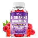 L-Theanine Gummies for Kids & Adults, L'Theanine 400mg Chewable L Theanine Supplement for Calm, Zzz & Relaxation Support, Vegan, Organic, Raspberry Flavor, 60 Counts
