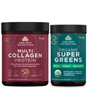 Antike Ernährung Multi Collagen Protein Pulver, Unflavored, 60 Servierungen + Supergreens Powder, Greens Flavor, 25 Servierungen