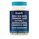 Droppels Irish Sea Moss Capsules with Turmeric Root, Ashwagandha, Black Pepper & Burdock Root – Natural Mineral Blend for Immune, Digestion, Joint & Energy Support – Vegan, Non-GMO – 60 Capsules