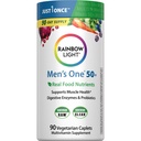 Rainbow Light Mens Multivitamin One + for 50 Plus | 90 Caplets | Supports Muscle Health | with Vitamins C, D, and Zinc | Real Food Nutrients, Digestive Enzymes & Probiotics