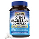 Vitalibre 10 in 1 Magnesium Complex, 420mg Elemental Magnesium | Ultra Strength, Max Absorption | Chelated Magnesium Supplement for Nerves, Bone & Heart Health | Non-GMO, 240 Vegan Capsules