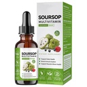 Soursop Bitters Liquid 2 Fl Oz, Soursop Graviola Leaf Extract Liquid Drop, Soursop Multivitamin Liquid Drops Organic for Cell Support, Immune System, Relax
