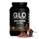 GLO Health Foods Cold Processed Whey Protein - Chocolate Flavor - 24g Protein per Serving - Whey with Digestive Enzymes & BCAAs - Supports Muscle Growth, Strength & Recovery - 2 LB (28 Servings)