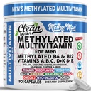 Methylated Multivitamin for Men with Vitamin B12 B6 Choline Magnesium Selenium CoQ10 Iodine Manganese Iron Boron Copper Thiamin Riboflavin Biotin Probiotics Omega 3 | Vegetarian Capsules Mens Vitamins