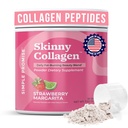 Skinny Collagen Weight Loss Supplement - Hydrolyzed Multi-Collagen Peptides Powder Drink - Types I, II, III, V, X - Supports Fat Burning & Weight Goals For Women - 30 Servings - Strawberry Margarita