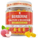 Berberine Gummies Sugar Free, Extra Absorption mit Liposomal Berberine & Berberine HCI, Calcium, Magnesium, AMPK Activitor for Sugar & Level, Energy, Metabolism,Vegan, Paket von 1
