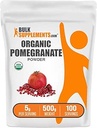 BulkSupplements.com Bio Granatapfel Pulver - Granatapfel Ergänzung für Immununterstützung, Kräuterergänzung - Glutenfrei, 5g pro Servierung, 500g (1.1 lbs) (Pack von 1)