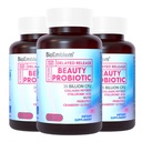 BioEmblem Beauty Probiotics für Frauen, 35 Billion CFU 14 Strains mit Biotin, Kollagen, Präbiotika für Verdauungsgesundheit, Haarhaut und Nägel, Vaginal Probiotics Supplement, Regal stabil, 90 Caps