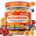 Brain Supplements for Memory and Focus, 16-in-1 Mushroom Gummies w/Lion’s Mane, Reishi, Chaga, PS, B12, Omega 3, L-Theanine & More, Brain Focus Vitamins for Adults - Cognitive & Immunity Support, 60Ct