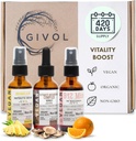 Vitalität Boost Bundle Liquid Spray - Ultimate Mushroom Complex, Bromelain, B12 Methylcobalamin - Complete Multivitamin - Plant-Based, Non-GMO, Glutenfrei, Sugar Free 2 Fl Oz (420 Tage Versorgung)