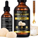 Lions Mane Liquid Drops, Lion's Mane Mushroom Supplement for Immune Support, Brain Booster, Memory, Focus & Clarity, Health Supplies Mushroom Drops, Sugar Free & Alcohol Free - 60ml / 2 fl oz