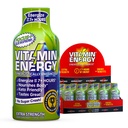 Vitamin Energy Focus+ Extra Strength Energy Shot Blue Raspberry 10 Pack, 260mg Natural Caffeine, B-Vitamins, CoQ10, Amino Acids, Focus, Productivity & Clarity, Zero Sugar, Gluten-Free, 1.93 fl oz