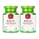2 Flaschen Antarktis Krill Öl 1000 mg mit Omega-3s EPA, DHA, Astaxanthin und Phospholipiden 60 Softgels Ergänzung Kein Fishy Nachgeschmack für Gelenk, Herz, Gehirn und Immunität - 120 Softgels