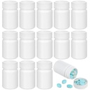 Healeved 20pcs Medicine Pill Bottle Empty Plastic Capsule Case Reagent Bottle Powder Medicine Pill Container with Screw Cap for Home Travel Outdoor 50ml