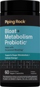 Piping Rock Bloat and Metabolism Probiotic | 60 Capsules | 14 Strain Probiotic Blend | Supports Regularity, Sugar Metabolism, and Cellular Energy for Men and Women | Non-GMO and Gluten Free