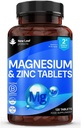 Magnesium Supplement 500mg Magnesium und Zink Ergänzung - Hohe Absorption Magnesiumoxid & Zink - Muskeln Knochen & Gesunde Immunfunktion - Vegan, Non-GMO, Gluten-Free - 120 Einfache bis Schluck Tabletten