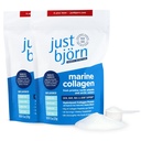 Just Bjorn Marine Collagen Peptides Powder for Women & Men - Skin, Hair, Nail and Joint Support - Hyaluronic Acid, Vitamin C, Amino Acids - Unflavored (30 Servings / 11.5 Ounce/Pack of 2)