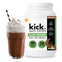 Kick Plant Protein Powder, Chocolate Flavor, 20 G Protein, Gluten Free Workout Supplement with Aminos Acids to Support Fitness Goals & Gut Health, No Sugar, No Artificial Flavors, 28 Servings