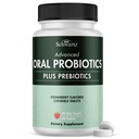 Oral Probiotics Supplement mit Präbiotika - Unterstützt gesunde Zahnfleisch Mund und frische Odorless Breath für Erwachsene - Strawberry Flavored Chewable Dental Probiotic (60 Tabletten, 60 Tage Versorgung)