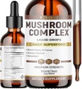 Liquid Mushroom Complex | Kräuterflüssigkeit Tropfen| Pilzergänzung | Lion's Mane, Reishi, Shiitake, Chaga, Cordyceps, Coriolus Versicolor | NonGMO 2oz - 60 Tage Versorgung