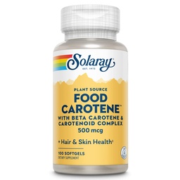 SOLARAY Food Caroten, Vitamin A 10000 IU | Gesunde Haut, Augen, Antioxidans & Immununterstützung (100 CT)