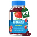 Lifeable Sugar Free Probiotics mit Prebiotics Fiber – Great Tasting Natural Flavor Gummy Supplement – Keto Friendly Chewable – für Gut Gesundheit und Immununterstützung – für Erwachsene, Mann, Frauen – 90 Gummis
