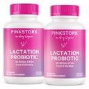 Pink Stork Lactation Probiotic - 30 Billion CFUs Multi Strain Postnatal Probiotics for Breastfeeding Women - Unterstützung Brustmilch & Gut Gesundheit, Postpartum Essentials, 60 Kapseln
