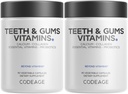 Codeage Zähne & Zahnfleisch Vitamine + Mund Probiotika Ergänzung für Mund - Ganzes Essen Kalzium, Collagen, Kalium, Vitamin C, D3, K2, Zink – Mundpflege & Dental Multivitamin Ergänzungen - 2 Packung
