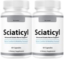 (2 Pack) Sciaticyl Capsules - Official Sciaticyl Premium Daily Support Supplement Pills, Scia Ticyl Health Support Natural Advanced Mobility for Overall Health & Wellness, 120 Capsules for 2 Months