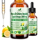 Myo & D-Chiro Inositol Supplement For Women, 40:1 Ratio Inositol Complex w. Multivitamin Chasteberry for Hormone Balance, Ovarian & Cycle Health* Liquid Drops 6x Stronger than Pills Powder