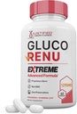 Gluco Renu Extreme 1295MG Glyco Support Pillen Advacned Formula Gluo Renew Glycogen Support Formuliert mit Turmeric Berberine Resveratrol Knoblauch Bitter Melon Milk Thistle 60 Kapseln
