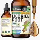 BIO KRAUTER Licorice Root Tincture - Licorice Root Extract for Digestive Support - Alkohol und Zuckerfrei - Vegan Drops 4 Fl.Oz.