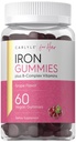 Carlyle Iron Gummies | Plus B-Komplexe Vitamine | 60 Vegan-Gummien | Grape Flavor | Non-GMO, Glutenfreie Ergänzung