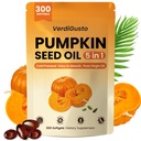 Pumpkin Seed Oil with Saw Palmetto | 300 Softgels | Flaxseed Oil, Black Cumin Seed Oil & Biotin | Cold Pressed, Supports Hair & Prostate Wellness, Non-GMO, Gluten-Free