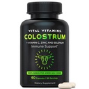 Vital Vitamine Kolostrum-Ergänzung - Vitamin C, Zink, & Selen - von der ersten Melkung - Standardisiert, um 10% IgG Immunoglobuline - Grass-Fed American Cows - 60 Kapseln