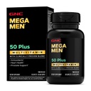 GNC Mega Men 50 Plus Multivitamin Caplets, Klinisch bewährt, Herz- und Prostata-Gesundheit, B Vitamine, Sägepalme, Gedächtnis, Vitamin D-3, 60 Zähler