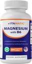 Vitamatic Magnesium mit B6-180 Vegetarische Tabletten (Unbeschichtet) - Hinzugefügt B6 für maximale Absorption - unterstützt Muskel, Gelenk und Herzgesundheit