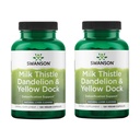 Swanson Milk Thistle, Dandelion & Yellow Dock - Herbal Liver Support Supplement - Natürliche Ergänzung zur Erhaltung der Gesamtgesundheit & Wohlbefinden - (120 Kapseln) (2 Packung)