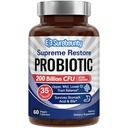 Probiotikum für Männer und Frauen, 200 Milliarden CFU 35 Strains, Präbiotika + Verdauungsenzyme, Supreme Restore Probiotic Supplement, Obere, mittlere, untere GI Tract Balance, 60 Veggie Capsules, 1 Monat