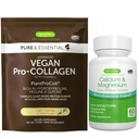 Vegan Vanilla Collagen Protein Powder + Calcium & Magnesium Complex Bundle, umfassende Knochenunterstützung, von Igennus