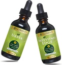 Go Nährstoffe Uriva & Intestinal Edge | Verdauungsergänzung mit Black Walnut Hull, Orange Peel, Lavender Flower, Gentian Root, Clove Bud, Wormwood Leaf/Stem, Non-GMO, Soy-Free - 60mL (2 oz.) | Uric A