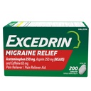 Excedrin Migraine Relief Caplets to Alleviate Migraine Symptome - 200 Count
