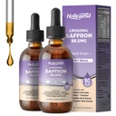 Liposomal Saffron Drops for Kids & Adults, Organic Saffron Supplement w/Magnesium, L-Theanine and Vitamins for Stress, Focus, Vision and Energy Support, Vegan, Natural Lemon Flavor, 2 FL OZ