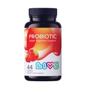 LIVS Probiotic Gummies for Women and Men – 5 Billion CFUs Bacillus Coagulans for Digestive Gut Health, Mood Support & Immune Boost | All Natural, Plant-Based, Vegan, Strawberry Flavor - 44 Count