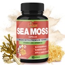Organic Cadane Irish Sea Moss Extract Capsules - Supports Immune System & Overall Health - 90Capsules