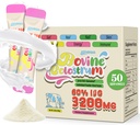 Colostrum Supplement Powder - Grass Fed Bovine Colostrum with 60% IgG, Hyaluronic Acid, Zinc & Biotin | Supports Gut Health, Immune System, Beauty & Hair Growth | Unflavored, 50 Servings Packets