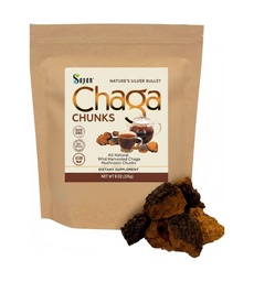 Sayan Siberian Pure Raw Chaga Mushroom Chunks mit Black Top Crust 8 Oz / 223 g – Premium Wild-Harvested Antioxidant Tee für Immununterstützung, Fokus und Verdauungsgesundheit - Non-GMO