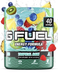 G Fuel Tropical Rain Energy Drink Powder, Pre Workout Caffeine Mix for Gaming, Sugar Free Focus Amino, Vitamin + Antioxidantien, 9.8oz (Fruit Medley, 40 Servietten)